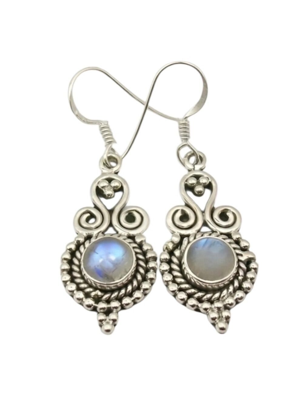 Silvertone Moonstone Earrings